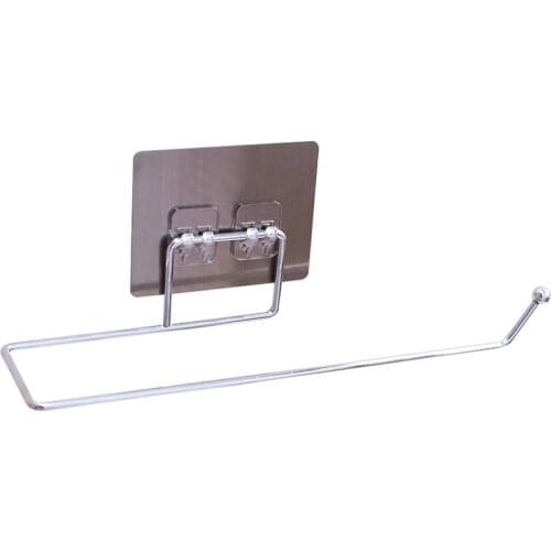 1Pcs Self-adhesive Towel Rack Kitchen Under Cabinet Towel Cup Paper Hanger Rack Organizer Bathroom Towel Bar Shelf Roll Holder