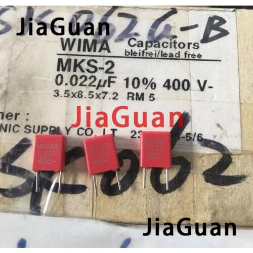 20PCS RED WIMA MKS2 22NF 400V P5MM Original new 0.022UF 223/400V Audio 223 mks-2 22nF/400V 0.022u PCM5
