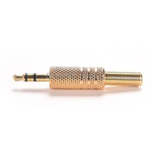 3.5mm 1/8" Stereo Male Audio TRS Gold Plated Jack Plug Adapter Connector