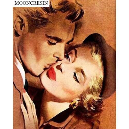 5D DIY Diamond Painting Full Square Portrait Kiss Beauty Diamond Embroidery Cross Stitch Rhinestone Mosaic Resin Home Decoration