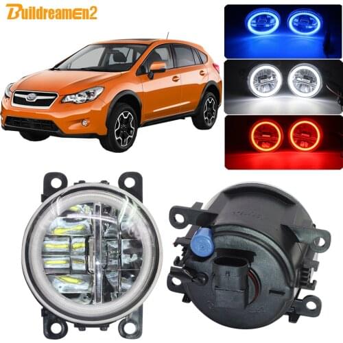 Buildreamen2 Car H11 LED Bulb Fog Light Kit Angel Eye DRL Daytime Running Light 4000LM 12V For Subaru XV 2013 2014 2015 2016