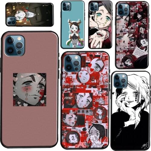 Enmu Demon Slayer Anime Silicone Case For iPhone 12 11 Pro Max 7 8 Plus SE 2020 12 Mini X XR XS Max Back Cover