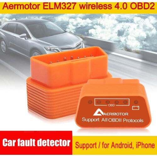 Aermotor WIFI OBD2 ELM327 Bluetooth 4.0 Suitable Scanner Car Diagnostic adapter for Android & Apple Car Fault Detector