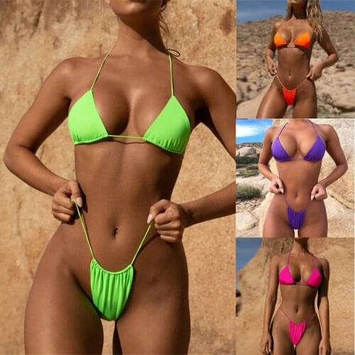 Womens bandage three point Bikini Swimsuit beach swimsuit Brazilian push up womens swimsuit купальник женский 2021