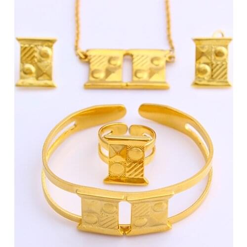Fansheng new arrival Ethiopia geometric baby anniversary gift brave lucky jewelry set