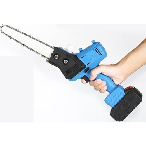 8-Inch Cordless Chainsaw Brushless Motor Electric One-Hand Power Chain Saw with 2 Battery for Tree Branch Wood Cutting Tool