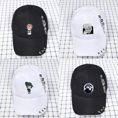 Jujutsu Kaisen Mens Baseball Cap Art Peaked Caps Women Black Unisex Adjustable Casual Cotton Adult Spring Summer Classic Sunhat
