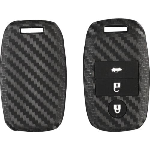 Kutery 10PCS Carbon Fiber Silicone Remote Key Case Cover 4BTN For Kia K3 K4 K5 Ceed Soul Sportage Sorento Protect Replacement