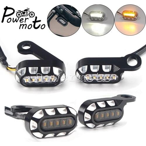 Motorcycle Mini LED Turn Signal Indicator Running Blinker Light For Harley Sportster Roadster Super Low Seventy-Two Forty-Eight