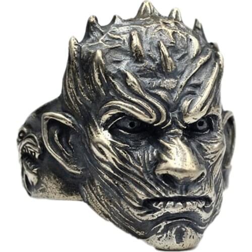 New 100% real solid s925 sterling silver Man ring nightclub jewelry handmade domineering mens wolf totem ring