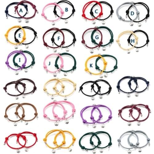 2Pcs Minimalist Lovers Matching Friendship Bracelet Rope Braided Couple Magnetic Distance Bracelet Kit Lover Jewelry Fashion