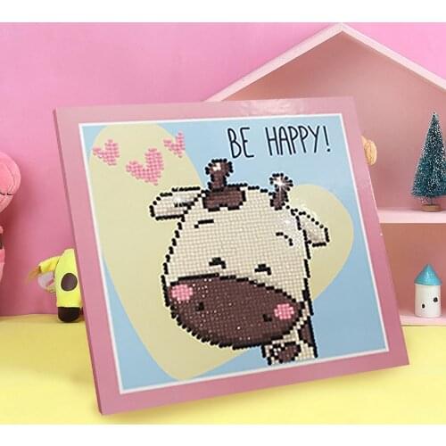 5D Diamond Painting Kit for Kids Easy and Small DIY Partial Drill Painting Lovely Giraffe Best Gift for Children Home Wall Decor