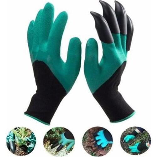 Hand Claw ABS Plastic Garden Rubber Gloves Gardening Digging Planting Durable Waterproof Work Glove Outdoor Gadgets 2 Style