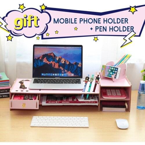 Notebook Monitor Stand Cooling Base Bracket Desk Office Desktop Storage Box Drawer Storage Shelf Increase Rack Office Supplies