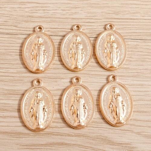 10pcs/lot 16*26mm Trendy Religion Virgin Mary Charms Pendants for Earrings Necklaces Handmade DIY Portrait Charms Jewelry Making