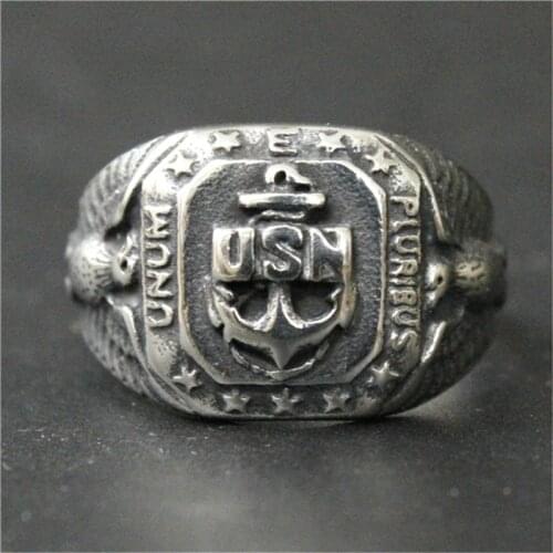 Drop Ship Cool Anchor Biker Ring 100% 316L Stainless Steel Fashion Jewelry Unique Ring