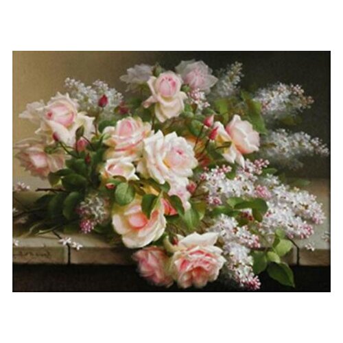 TOUOILP square full Diamond Painting full Bloemen