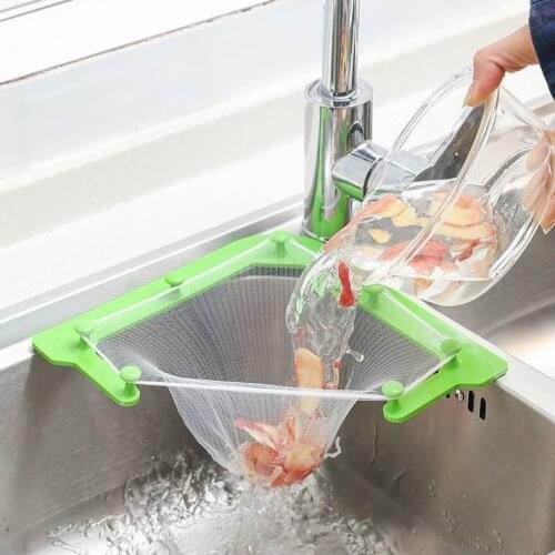 Kitchen Triangle Sink Filter Drainage Rack Strainer Leftovers Sink Mesh Fregadero Filtro Anti-clogging Trash Drain Accessories