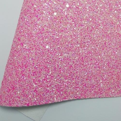PINK Chunky Glitter Fabric with Synthetic Leather Fabric for shoes handbags sofa bows and DIY Accessoires Fabric P1026