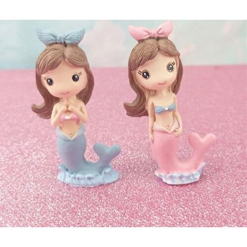 Resin Mermaid Cake Decorating Supplies Mermaid Girl Dolls Kids Toys Wedding Decorating Birthday Party Cake Toppers Baking Tools