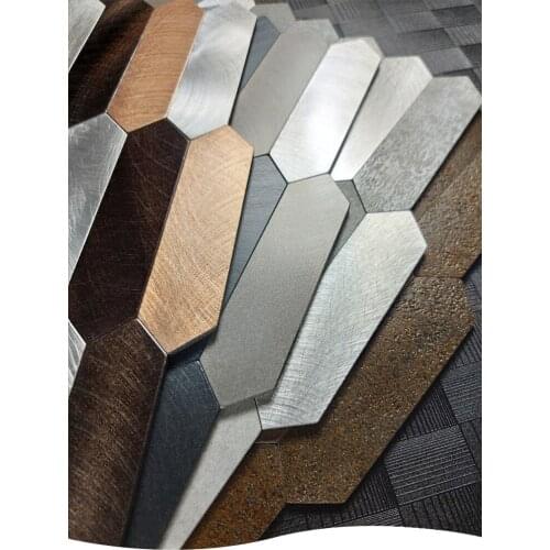 Self-adhesive Diamond Metal mosaic tile ( One box 11 pcs ) wall stickers background wall stainless steel porch bathroom kitchen