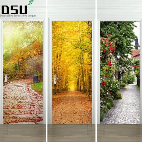 3D Door Stickers Self Adhesive Decorative Poster Bedroom Removable Waterproof DIY Door Wallpapers Home Decor 200*77cm