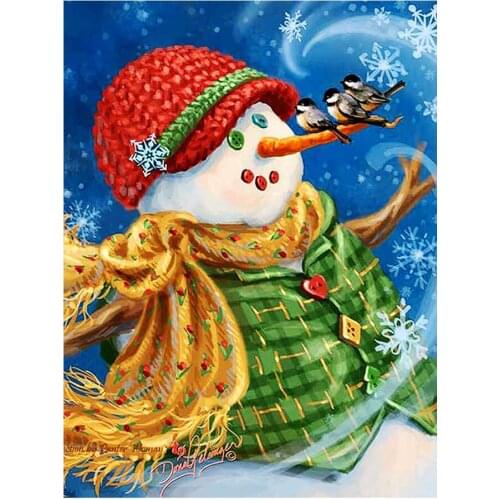 Snowman Cartoon Christmas Diamond Painting Round Full Drill Nouveaute DIY Mosaic Embroidery 5D Cross Stitch Home Decor Gifts
