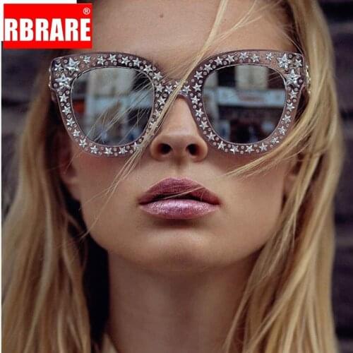 RBRARE Cat Eye Modis Sunglasses 2021 Star Frame Luxury Women Brand Designer Vintage Sun Glasses Deluxe Pink Shades For Women