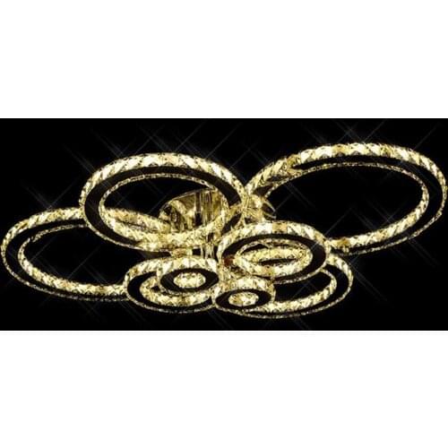 Modern LED Crystal Ceiling Lights For Living Room Bedroom Circle Rings Cristals Indoor Modern Ceiling Lamp Fixtures