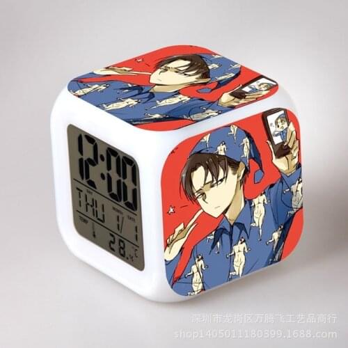 LED 7 Color Flash Digital Alarm Clocks Japanese Anime Attack on Titan Kids Night Light Bedroom Clock reloj despertador