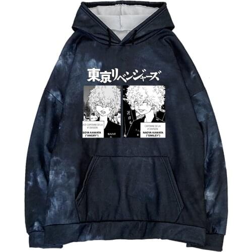 Tokyo Revengers Kawaii Kawata Nahoya Kawata Soya Print Sweatshirt Hoodie Anime Loog Sleeve Clothes Tie Dye Harajuku