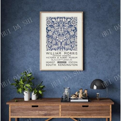 William Morris Print, Morris Vintage Exhibition Poster, Floral Art Print, Vintage Floral Poster, Morris Sunflower Wallpaper