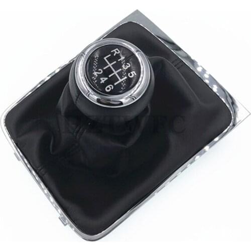 High Quality 6 Speed Car Gear Shift Knob With Gaiter Boot Cover Frame For VW Passat B6 2005 2006 2007 2008 2009 2010 2011