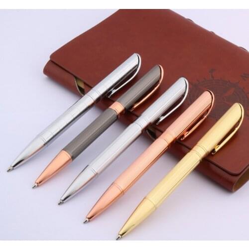 HIGH QUALITY Drawing pattern silvery STAINLESS STEEL golden piece BALLPOINT PEN