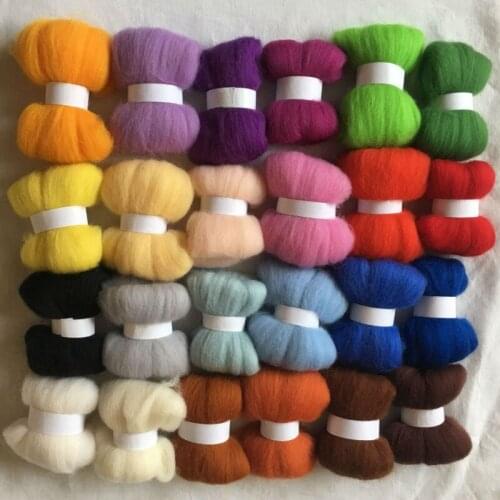 WFPFBEC 24colors 5g/10g/20g/50g/100g/color wool for felting wool needle felting wool roving