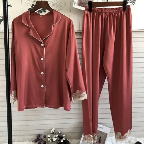 Sweet Princess Style Suit Women Pajama Set Long Sleeve Pants Set Pijama