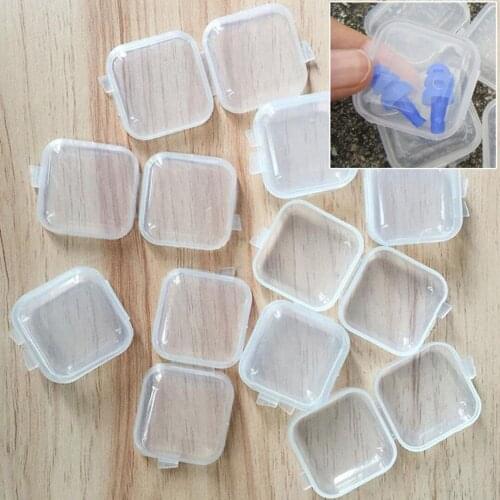 10/20/50Pcs New Mini Clear Plastic Small Box Hook Jewelry Earplugs Storage Container DIY