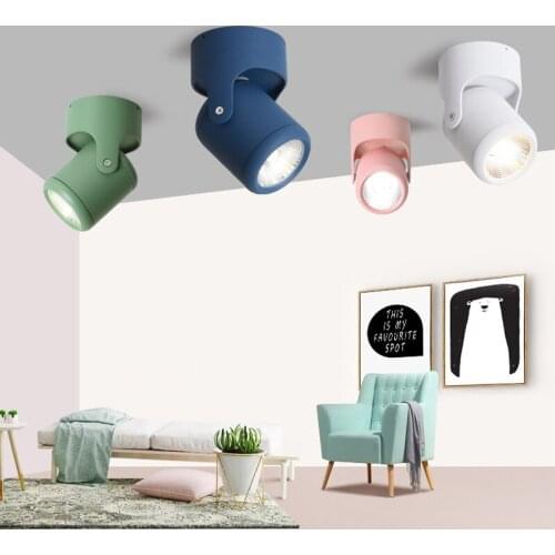 10W AC85-265V Spot light Surface Mounted 180 Degree Rotatable Colorfull Ceiling Lamp Led Downlights Super Bright Beside Bulb