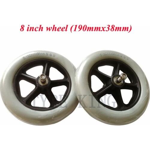 2PCS Wheelchair Accessories Front Wheel 8 Inch Soldi Wheel Tire190mmx38mm Wheel Tyre Small Front Wheel Universal Wheel