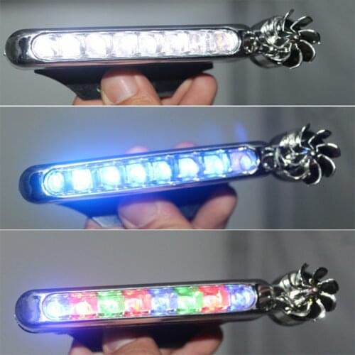 2Pcs Universal Wind Energy Car Running Lights 8 LED Daylight No External Power Supply Car Modification Wireless Lamp