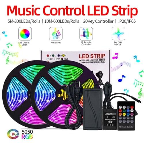5050 RGB LED soft light strip colorful music melody intelligent voice control lamp with 60 lamp suits