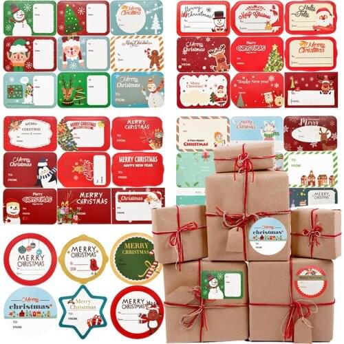 6 style 6 sheet Christmas Decoration Gift Stickers Xmas Paper Self-adhesive Sticker DIY Gift Packing Label Sealing Sticker