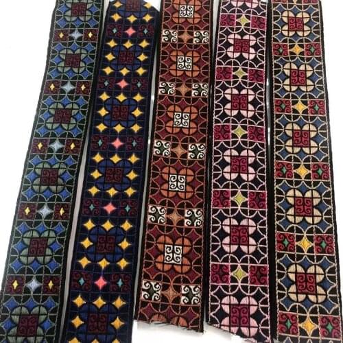 6 yards/lot wide 5CM Woven Jacquard Ribbon geometric totem for straps clothing accessory ZH-4904