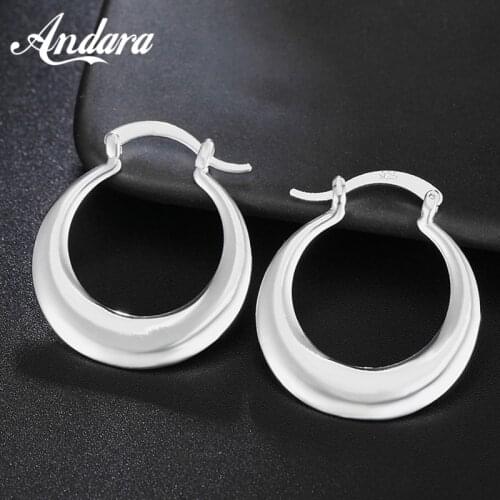 925 Sterling Silver Earrings, Fashionable Moon Glossy Simple Earrings For WomenS Jewelry Gifts