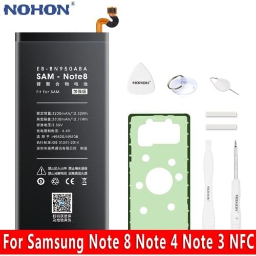 NOHON Battery For Samsung Galaxy Note 3 4 8 Note3 NFC N9000 Note4 N9100 Note4 N910X Note8 N9500 Real Capacity Phone Batteries