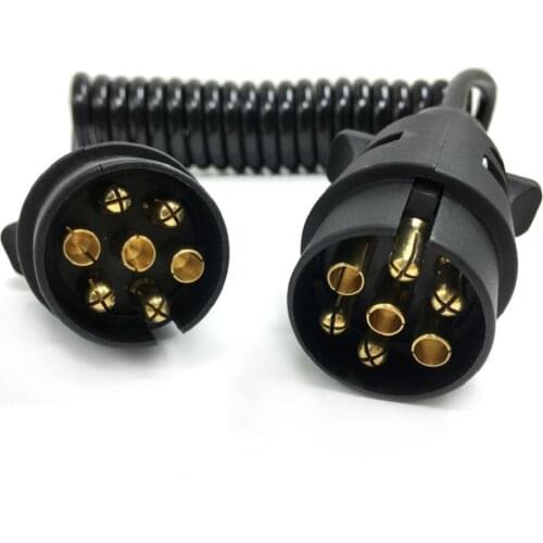 Dolity Car Caravan Tow 12V 7Pin Trailer Plug Socket Connector with 160CM Cable EU
