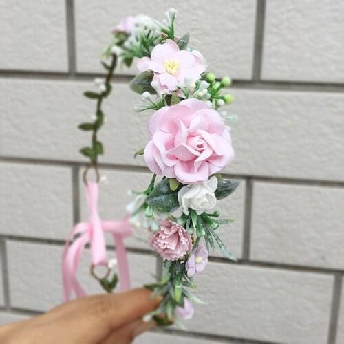 Free Shipping Pink Flower Girl Crown