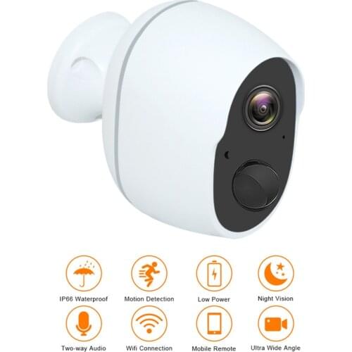 WIFI IP Camera 1080P Outdoor Zoom Wireless Camera Led IR Two Way Audio Human Motion DetectionDetect Rechargeable Battery New