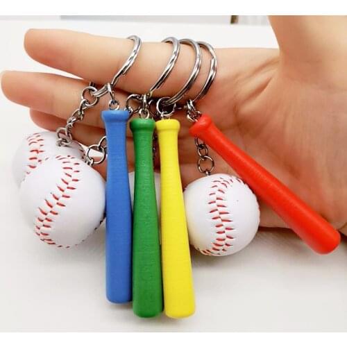 Baseball Keychain - Cute Sport Mini Keychain Car 4 color Pendant Keyring Sports Key Chain Baseball love sports Gifts K2396