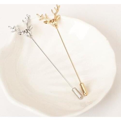Hot Retro Deer Brooches Men women Brooch Corsage Lapel Collar Pin Men 's business suit brooch Trendy Lapel Pin Brooch 1pcs